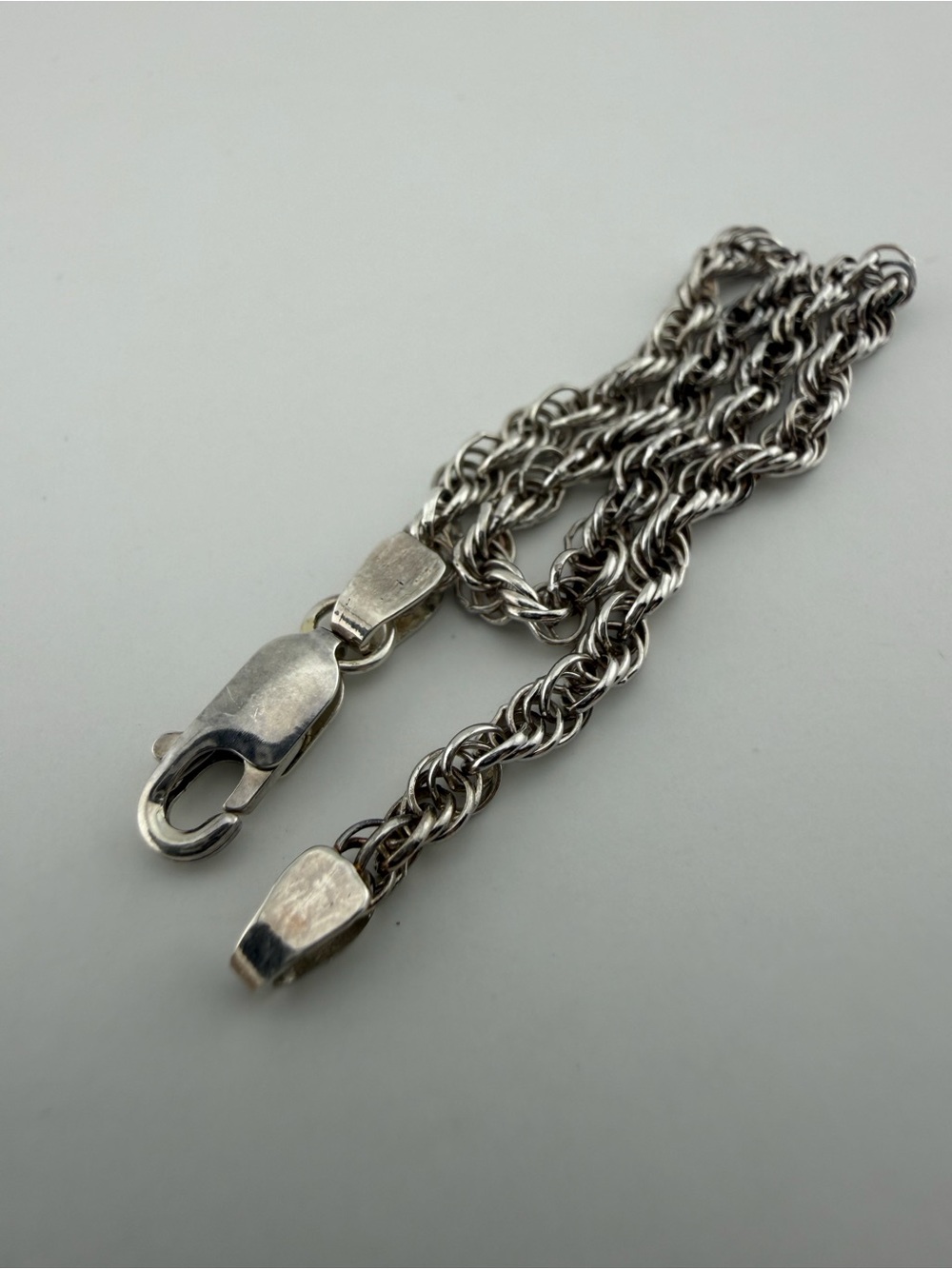925 Silver twisted Rope Chain Bracelet - Picture 3 of 10